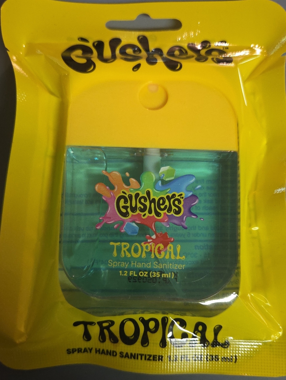 Gusher Tropical Spray Hand Sanitizer – Yellow & Teal Pocket Spray